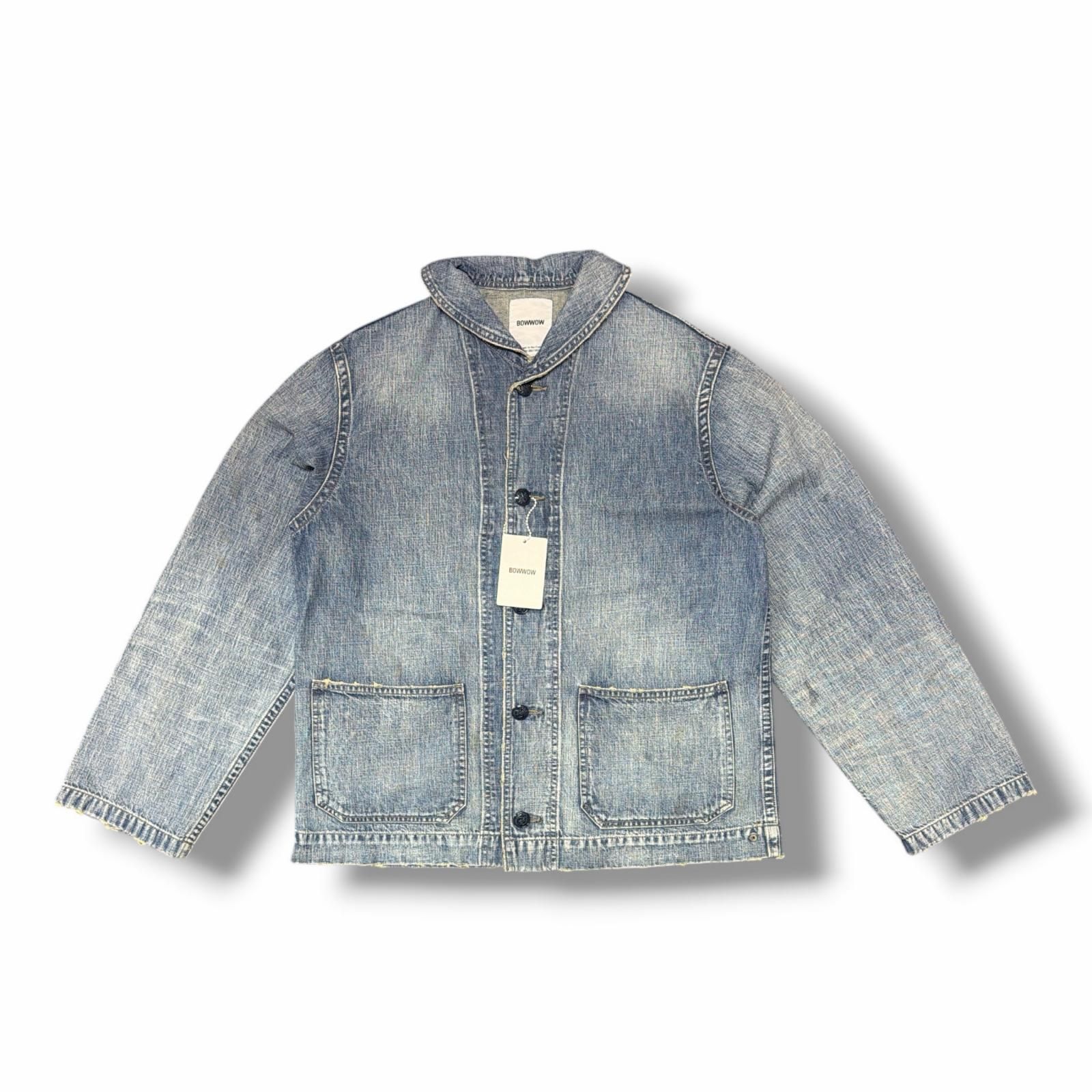 参考上代42900円 未使用 BOWWOW 25SS DUNGAREE JUMPER ダンガリージャンパー デニムカバーオールジャケット バウワウ BW251-U4DJS INDIGO AGING L (15040M)