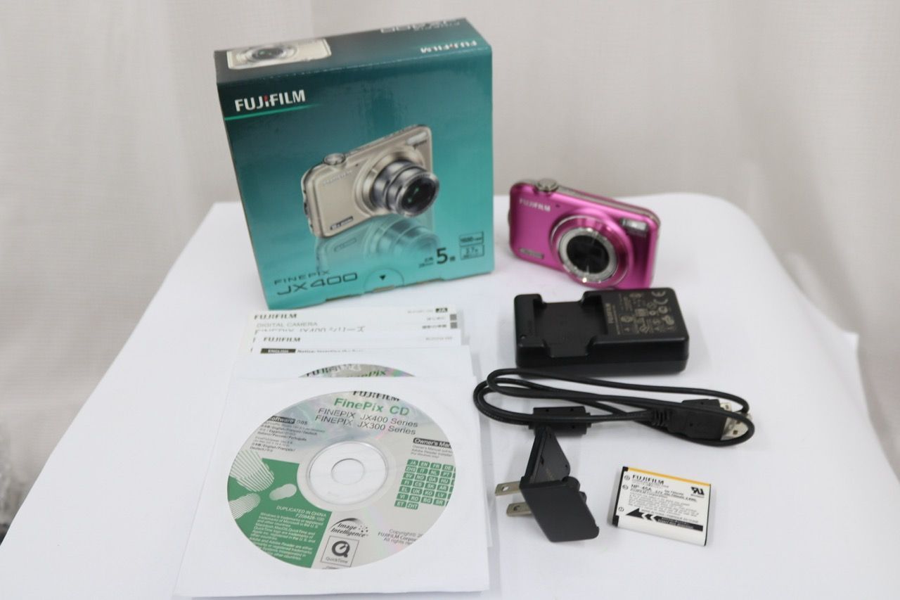 【返品保証】 【元箱付き】フジフィルム Fujifilm FINEPIX JX ピンク 5x 付属品多数 コンパクトデジタルカメラ e10878