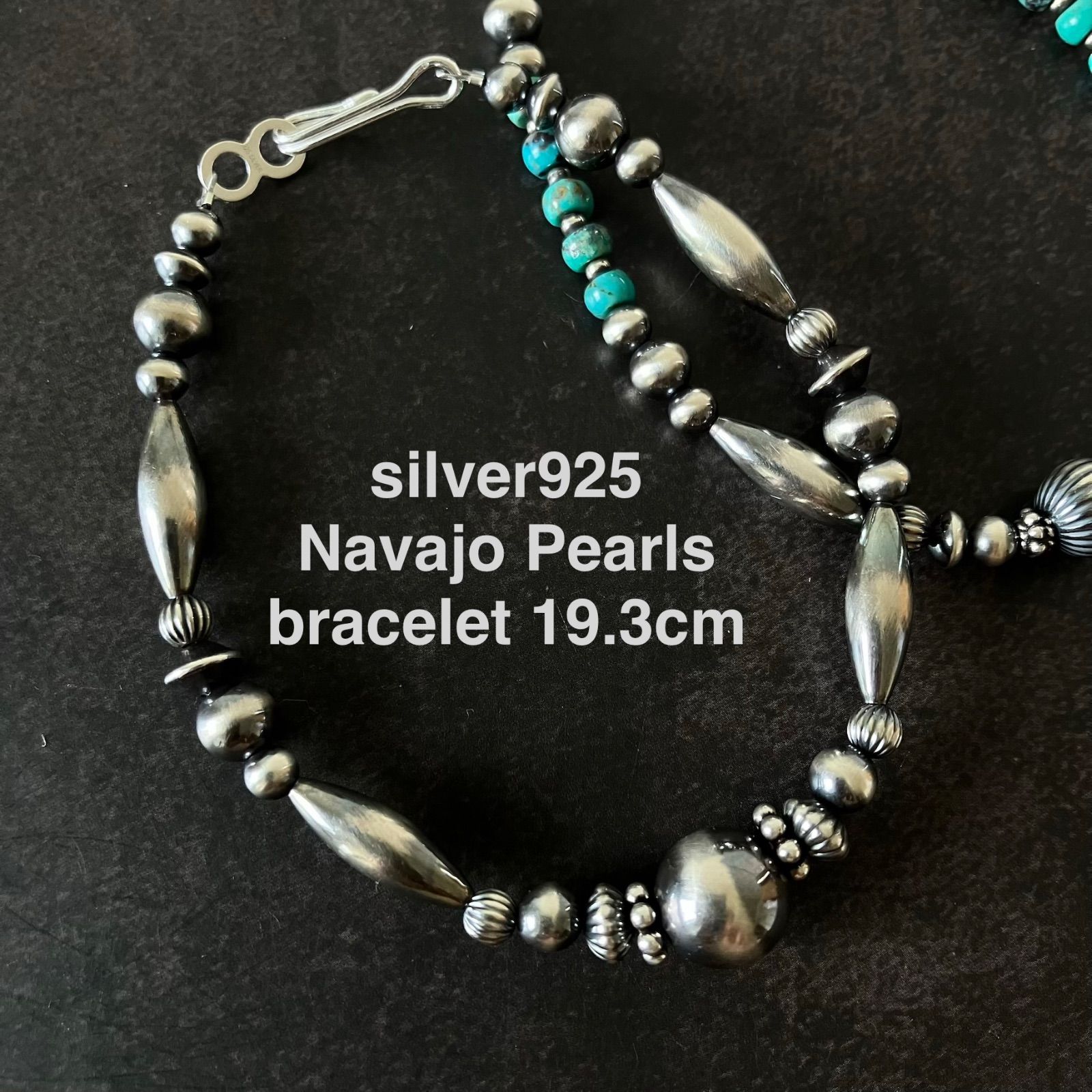 silver925ナバホパールづくしのブレスレット19cm メンズ 最大10mm Jgtwmktw?)(