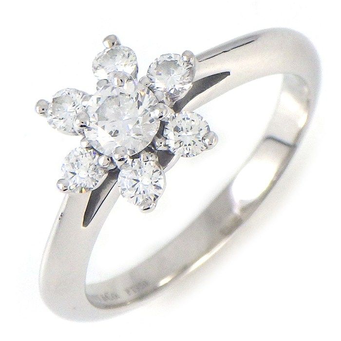 ティファニー Tiffany & Co. リング バターカップ フラワー ダイヤモンド PT950 10号 【中古】