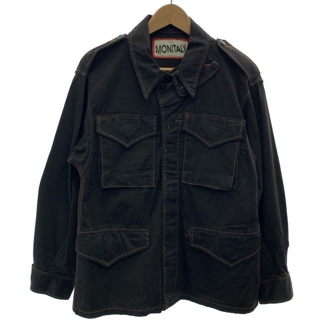 【中古】 MONITALY カバーオール ジャケット 無地 フロントポケット エポーレット 古着 /4393