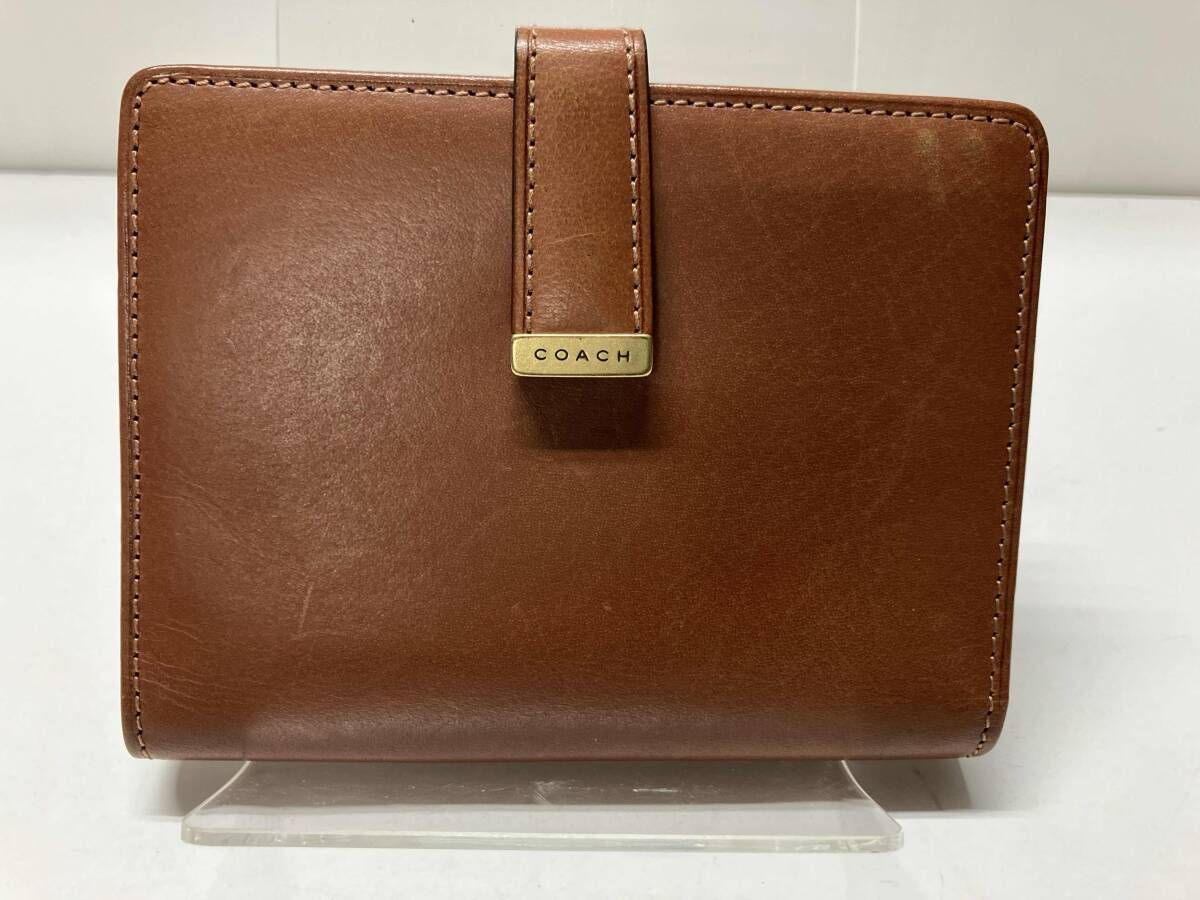 COACH がま口二つ折財布 ブラウン