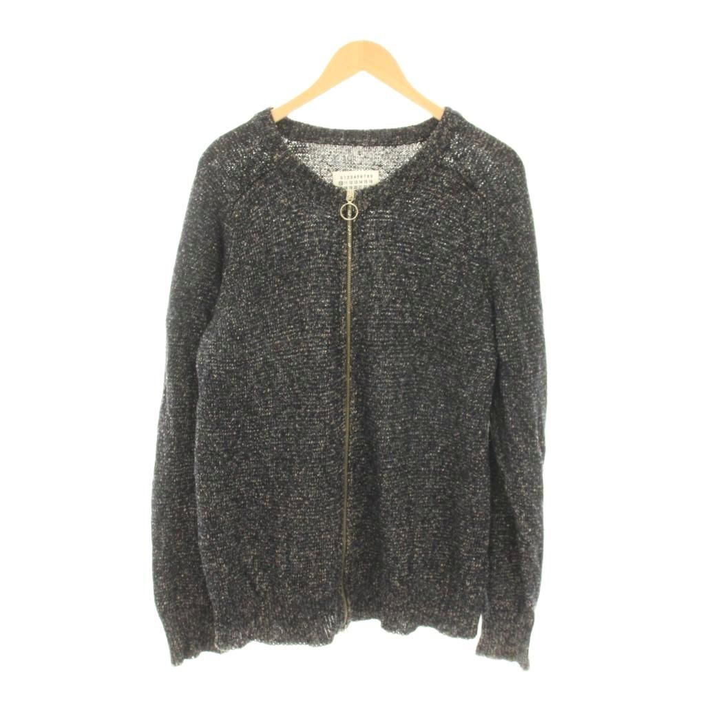 メゾンマルジェラ 10 Maison Margiela 10 ここのえ期 ジップアップ カーディガン ニット 長袖 黒 ブラック 紺 ネイビー /YM