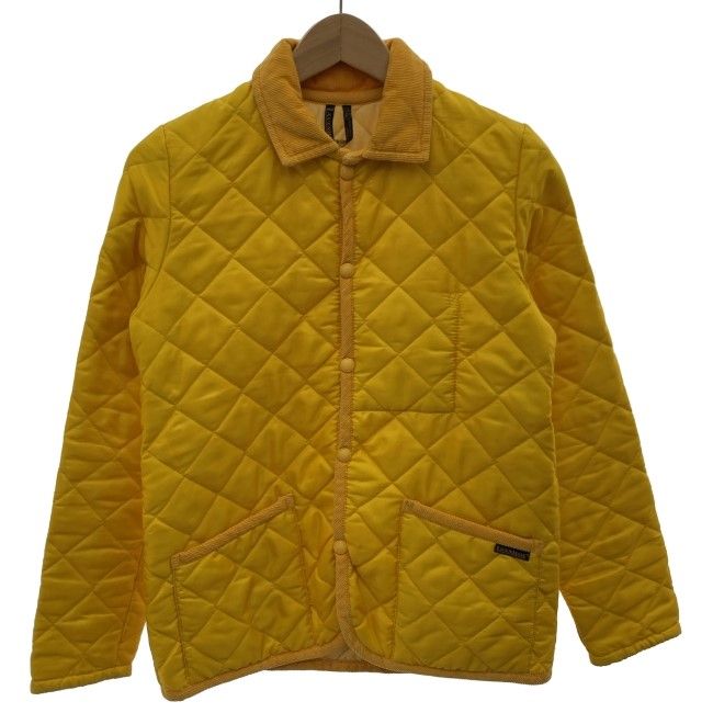 【中古】　LAVENHAM　キルティングジャケット　ナイロンジャケット　フルボタン　無地　イギリス製　古着　/1587