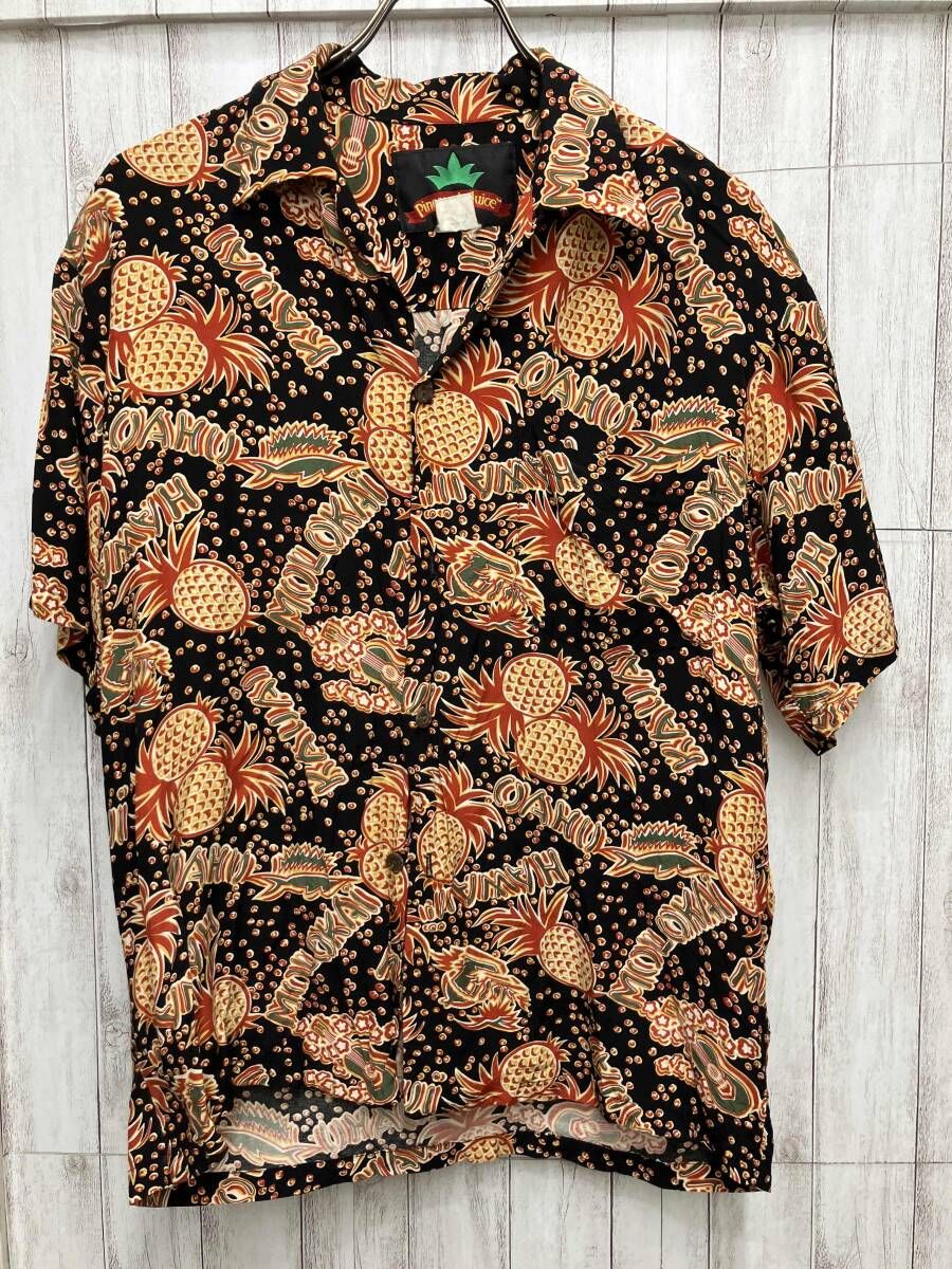 pinaapple juice USA製 レーヨン100 総柄 アロハシャツ