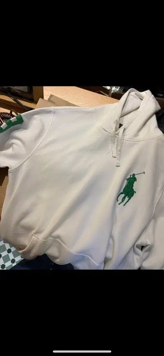 ポロラルフローレン 白 フードTシャツ ビックポニー