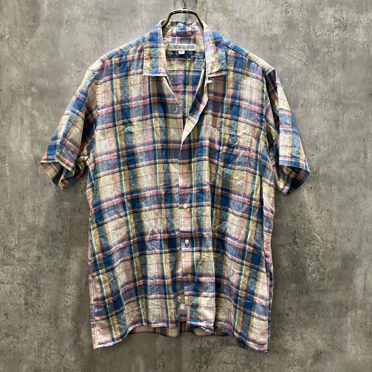 INDIVIDUALIZED SHIRTS インディビジュアライズドシャツ リネンキャンプカラーシャツ マルチカラー サイズM 9,359円