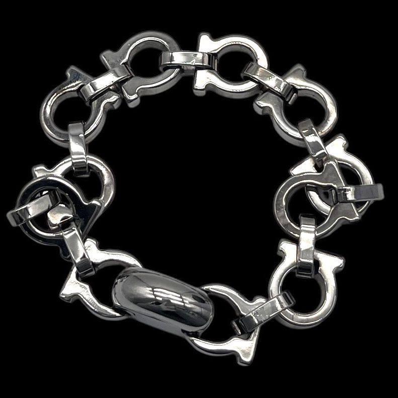 Salvatore Ferragamo サルヴァトーレフェラガモ ブレスレット ガンチーニ リンクチェーン シルバー アクセサリー イタリア製 男女兼用