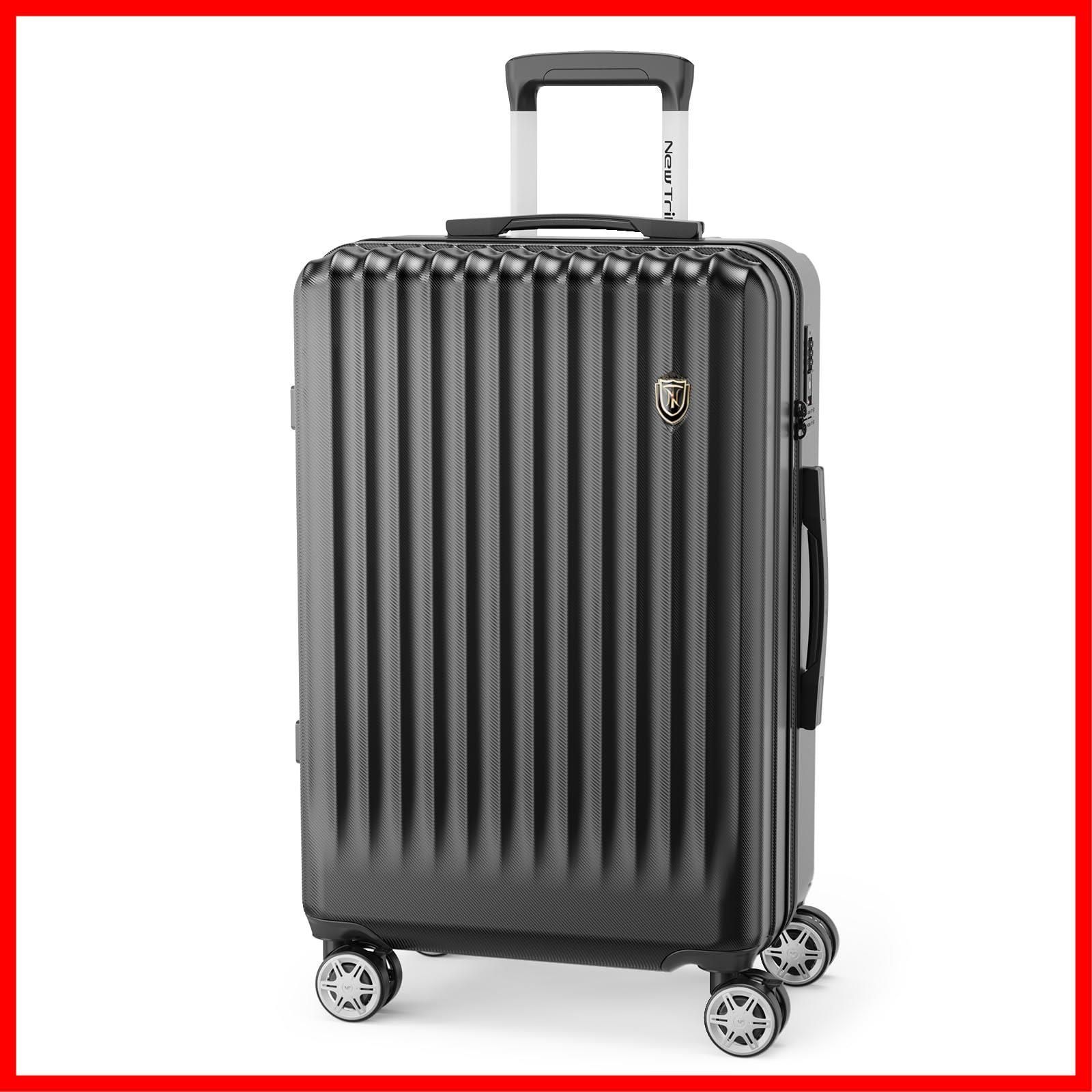 【特価商品】ダブルキャスター 静音 ファスナータイプ TSAロック 大容量 海外 耐衝撃 キャリーバッグ 旅行 S/M/Lサイズ ビジネス 大型 軽量 出張 機内持ち込み (ブラック、Sサイズ/機内持込 ストッパー付き キャリーケース /1～3泊) スーツケー