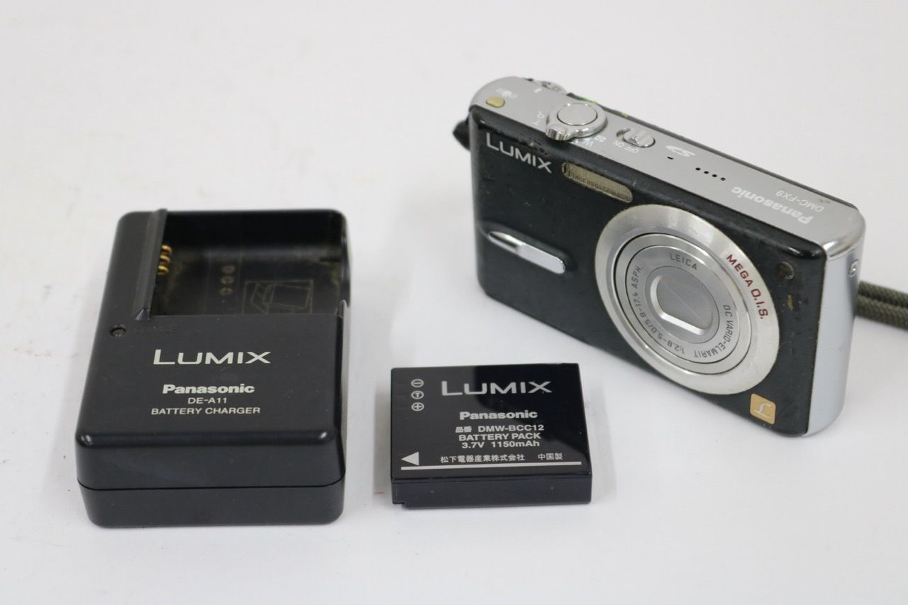 【返品保証】 パナソニック Panasonic DMC-FX9 ブラック バッテリー チャージャー付き コンパクトデジタルカメラ e10966