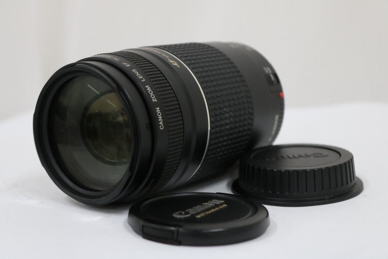 【返品保証】 キャノン Canon EF 75-300mm F4-5.6 III USM 前後キャップ付き ULTRASONIC e10974