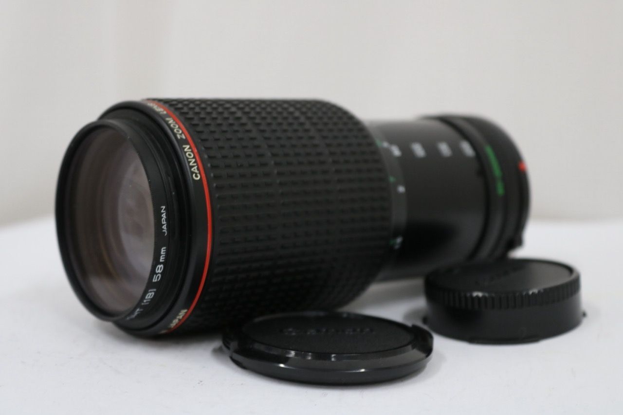 【返品保証】 キャノン Canon New FD 80-200mm F4 L 前後キャップ カバーレンズ付き レンズ e10978