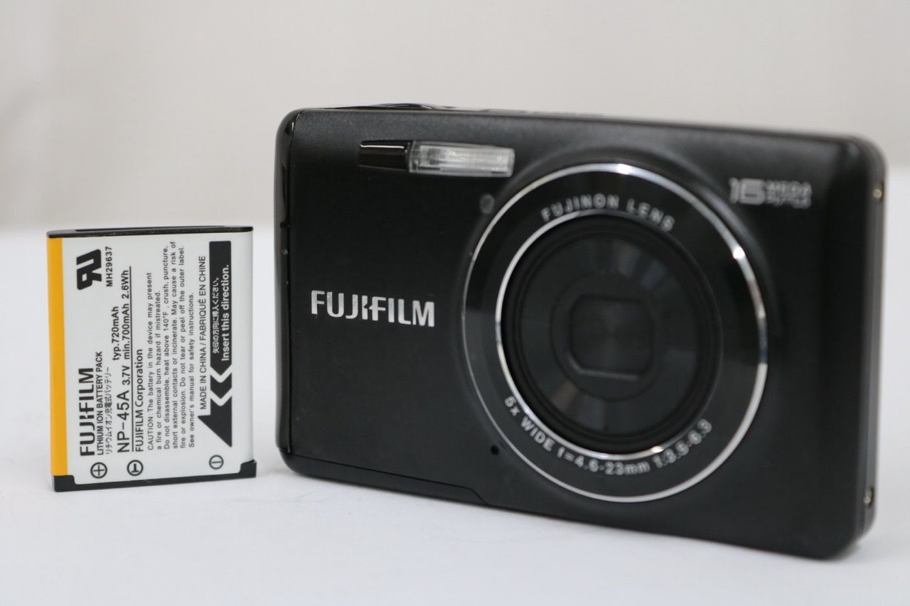 【返品保証】 フジフィルム Fujifilm FINEPIX JX ブラック 5x バッテリー付き コンパクトデジタルカメラ e10922