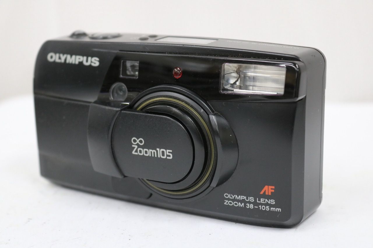 【返品保証】 オリンパス Olympus ∞ ZOOM105 ブラック 38-105mm コンパクトカメラ e11079