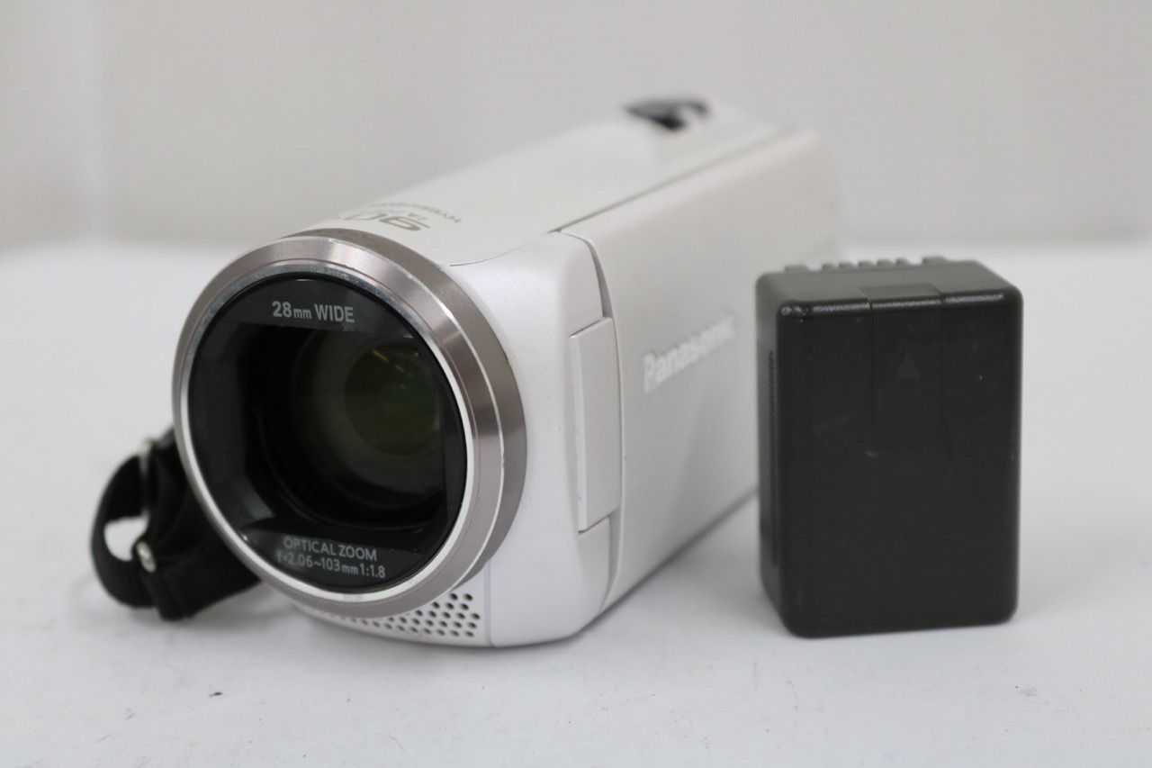 【返品保証】 パナソニック Panasonic FULL HD HC-V480MS 90x ホワイト バッテリー付き ビデオカメラ e11058