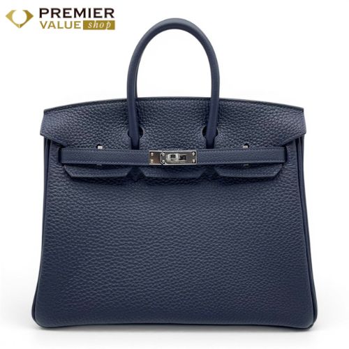 エルメス バーキン 25 ブルーニュイ トゴ シルバー金具 K刻印
