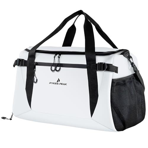 PYKES PEAK (Pikes Peak) Boston Bag Golf Bag Large Capacity 30L 45L [Shoe in Pocket, S/M, 2 Sizes, 6 Colors] Gym, Golf, Outdoor Sports, Travel, Business Trip, Duffel Bag (S Size, White, DBG-8e4ee13c)