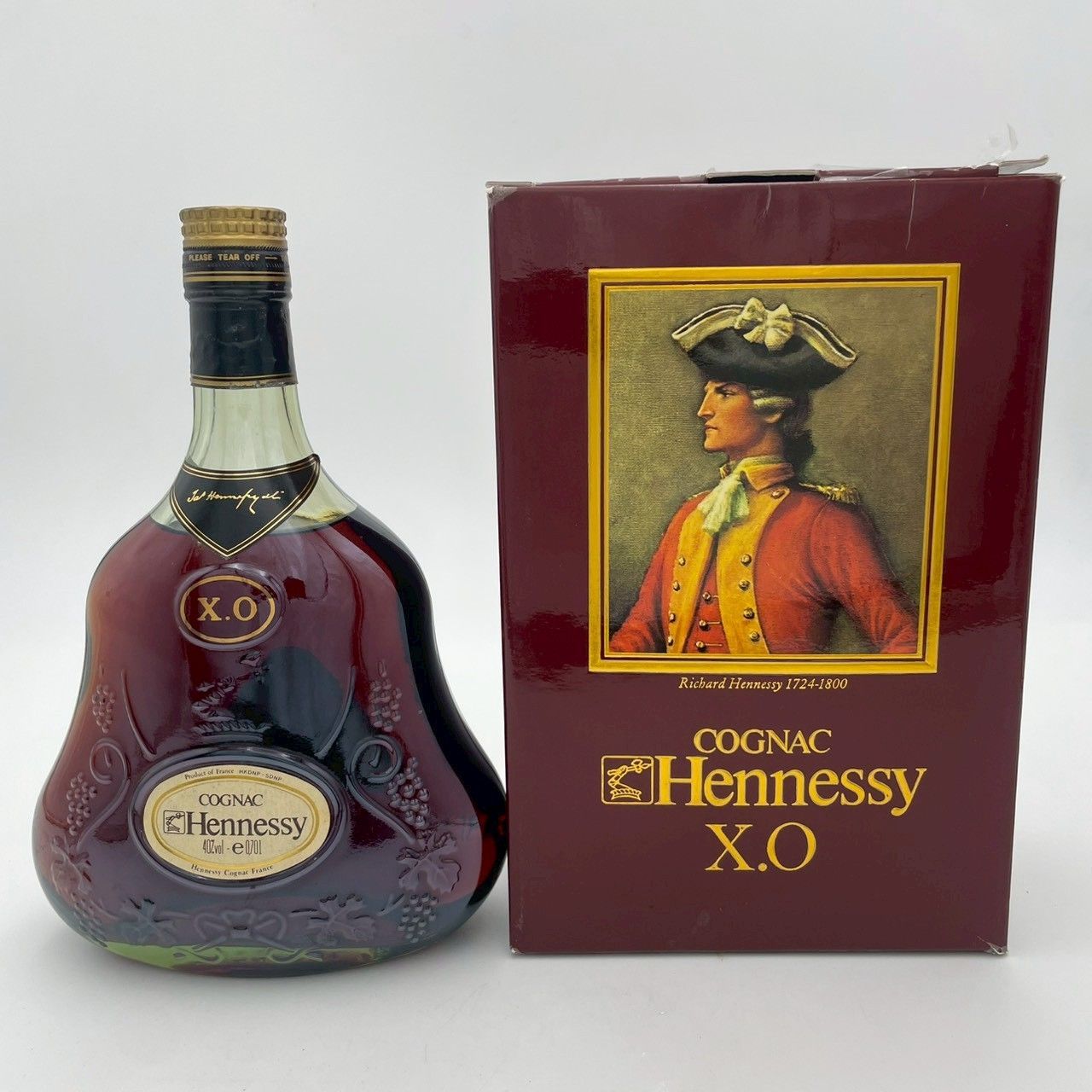 HENNESSY X.O ヘネシー 金キャップ グリーンボトル コニャック ブランデー 箱付き 700ml⑨