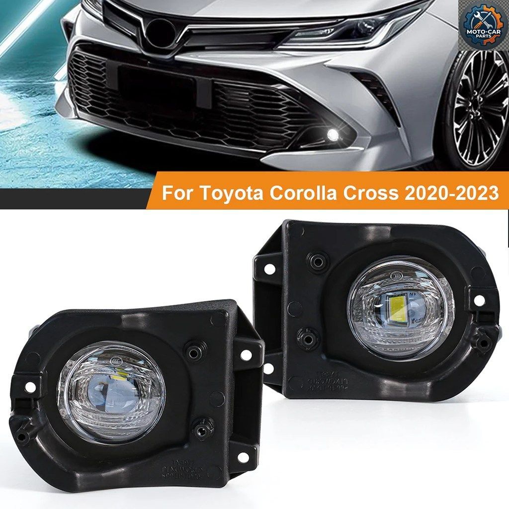 トヨタ カローラ クロス 2020 - 23 ホワイト LED デイタイム ランニング ライト ヘッドライト 12V カー フォグランプ アセンブリ