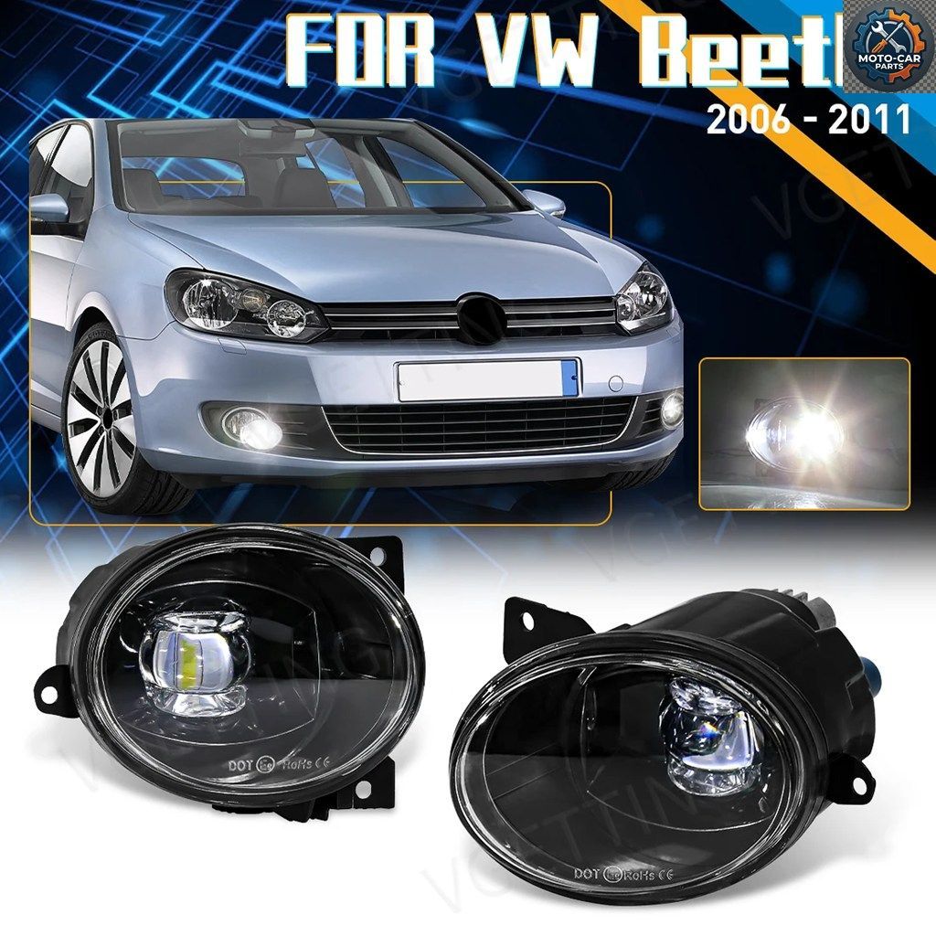 フォルクスワーゲン VW ビートル 2006 - 10年式用 LED フロントバンパーフォグランプアセンブリ 1ペア ホワイトヘッドライト 12V