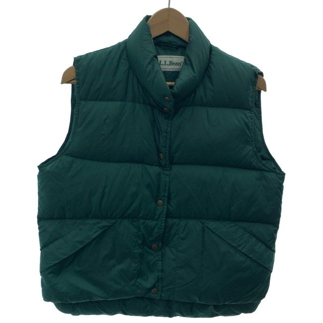 【中古】 L.L.Bean ダウンベスト 80s vintage 80年代 OLD ハイネック フルボタン 無地 アウトドア 古着 /2002