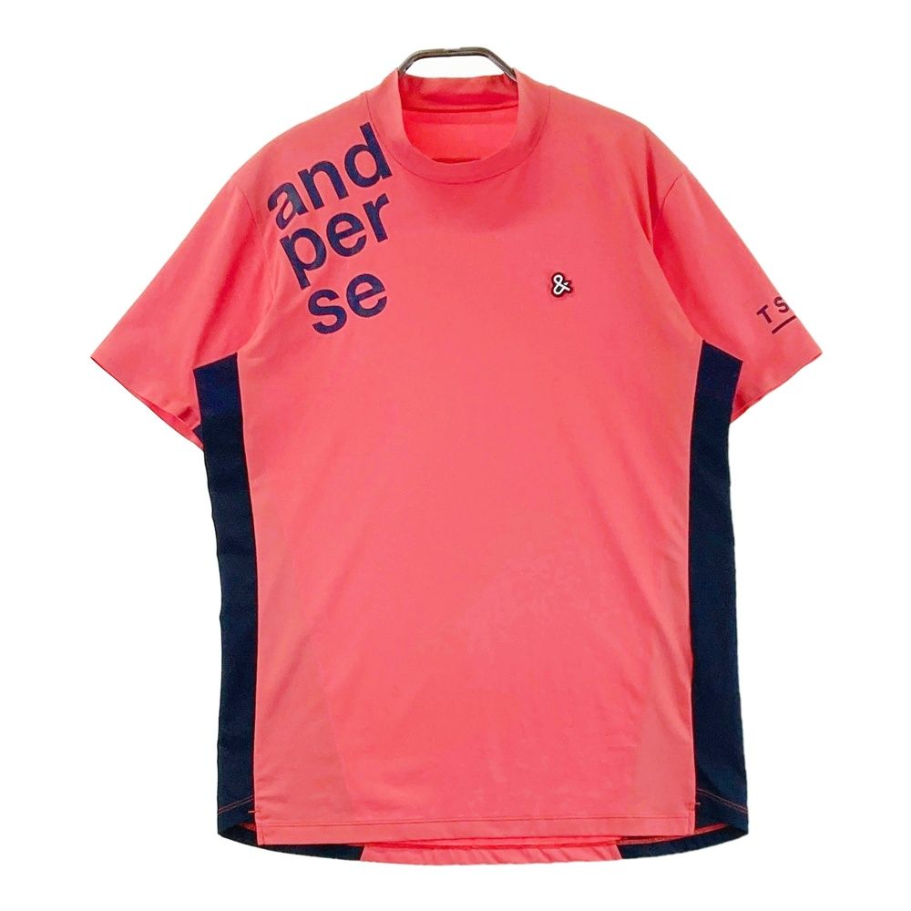 サイズ：M AND PER SE アンパスィ メッシュ切替 モックネック半袖Tシャツ オレンジ系 [240101679511] ゴルフウェア メンズ ストスト