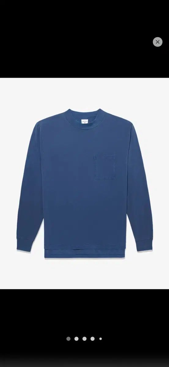 XXXL) ノア モクネック ポケット ロングスリーブ Tシャツ ネイビー ブルー