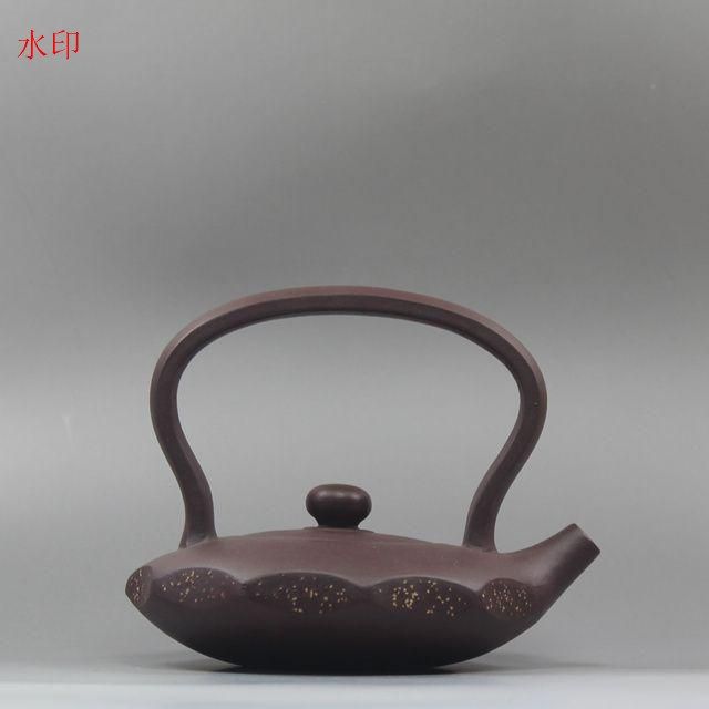 宜興紫砂壷 海の恋提梁壺 急須 現代工芸品 美術品 置物