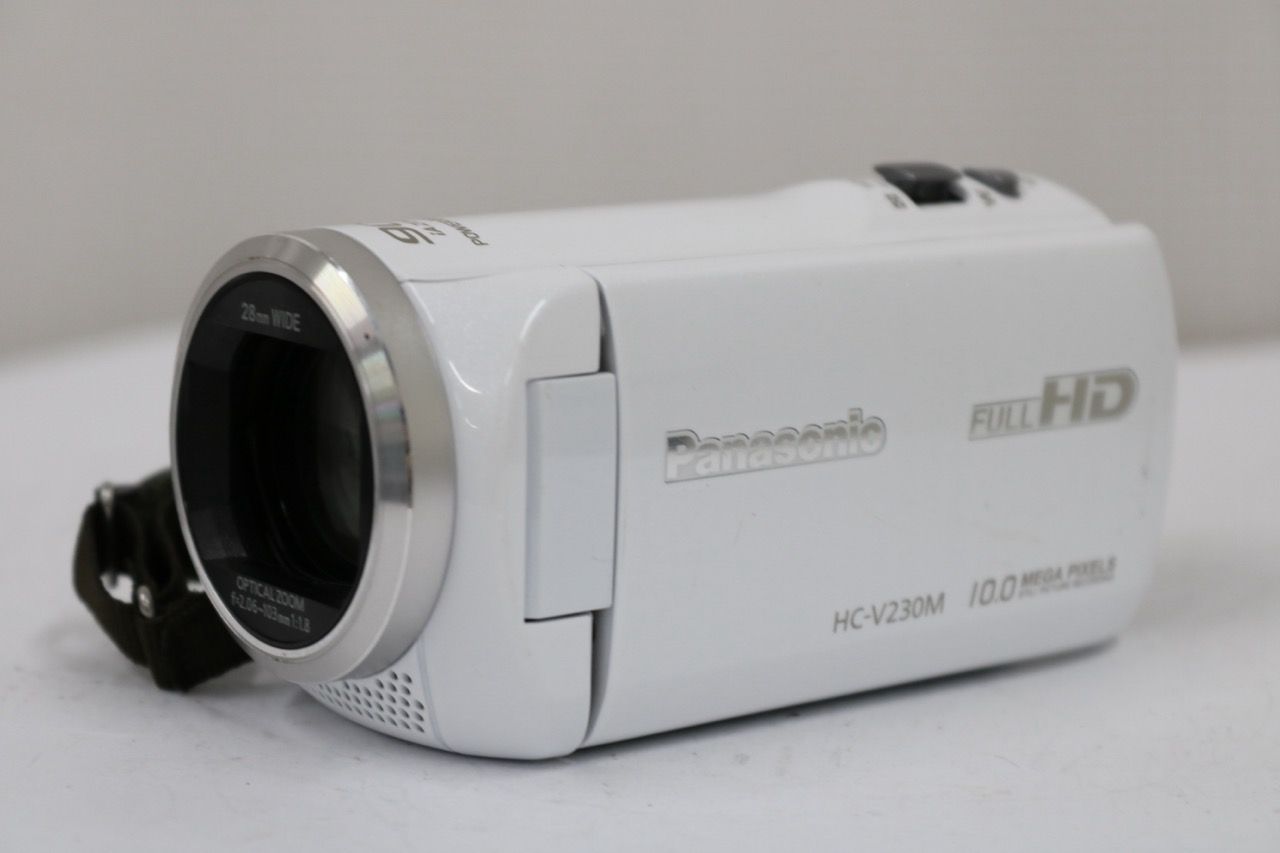 【返品保証】 パナソニック Panasonic HC-V230M ホワイト 90x ビデオカメラ e11198