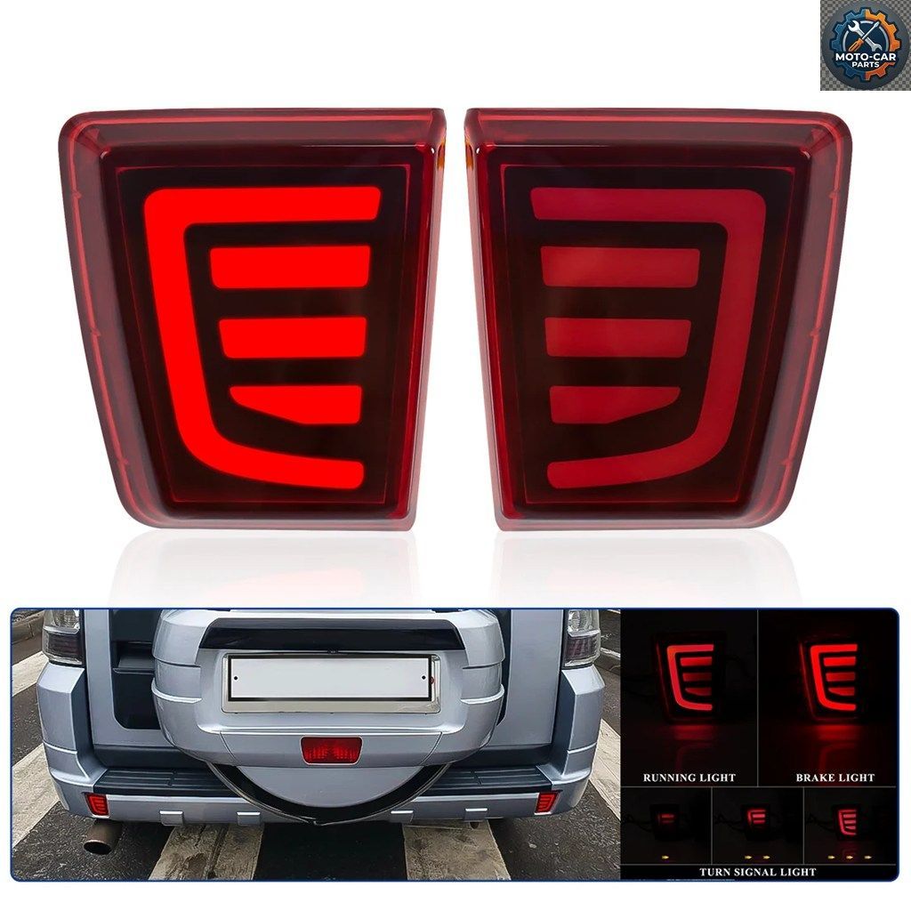 車用LEDリアバンパーリフレクター 三菱パジェロ ショーグン V97 V98 V87 V93 V95 モンテロ 2007 - 2020 テールブレーキターンシグナルライ