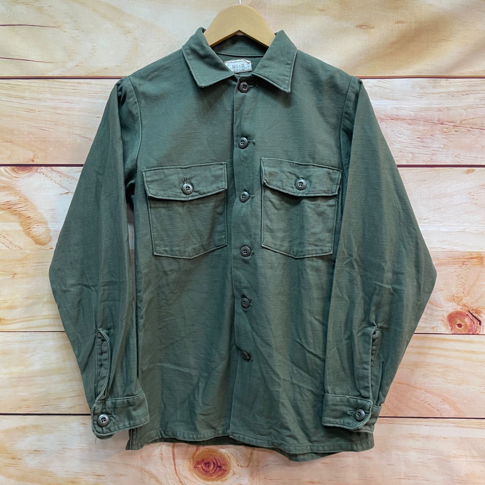 70s 米軍 OG-107 ユーティリティシャツ 14 1/2×33