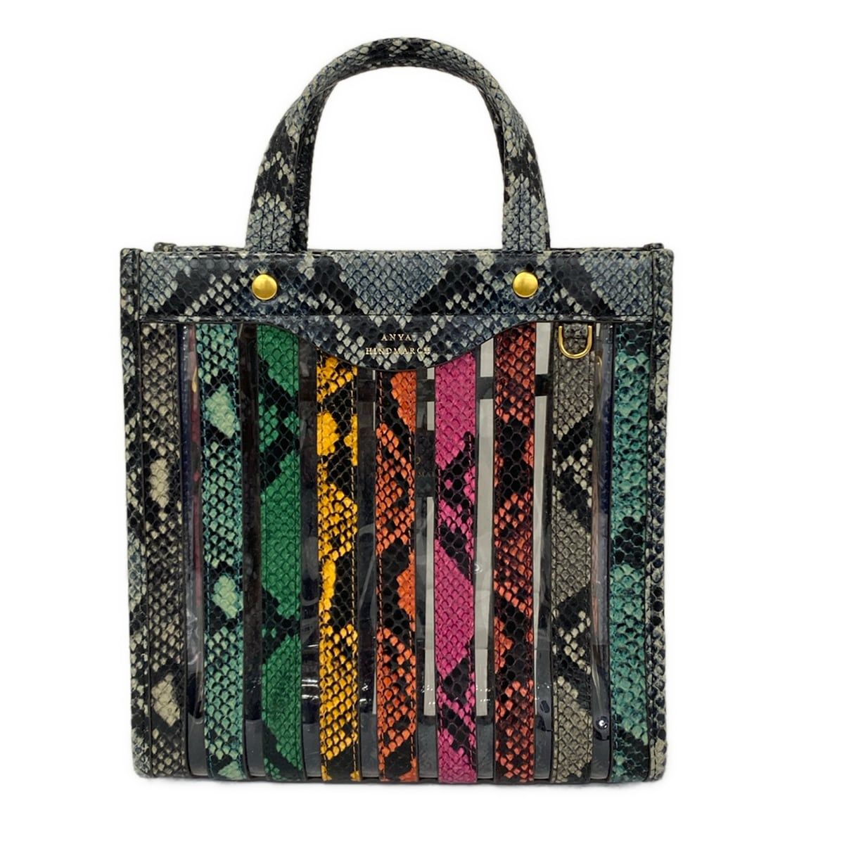 Anya Hindmarch(アニヤハインドマーチ) トートバッグ美品 - 黒×クリア 