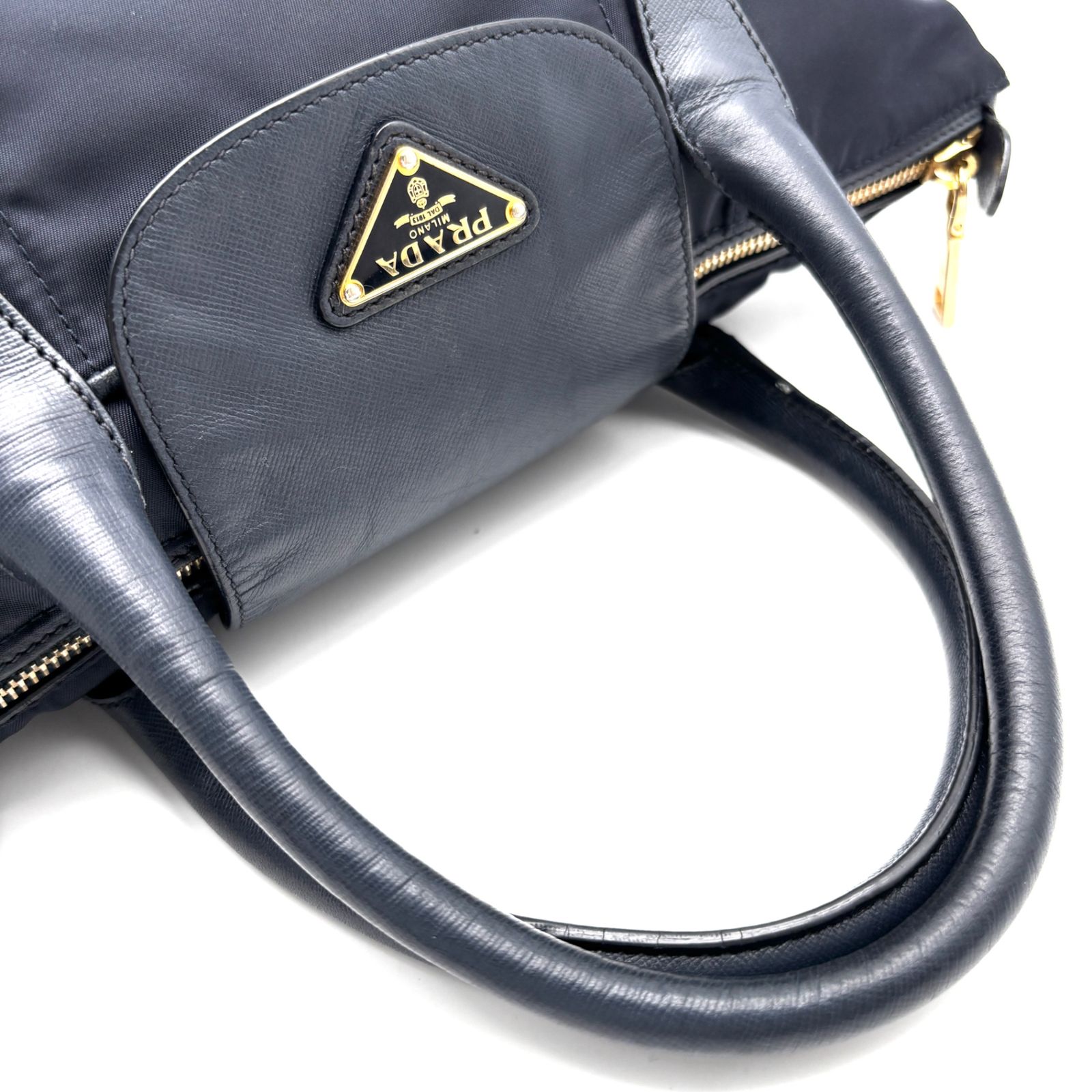 美品 PRADA プラダ 三角ロゴ プレート ハンドバッグ ショルダーバッグ 