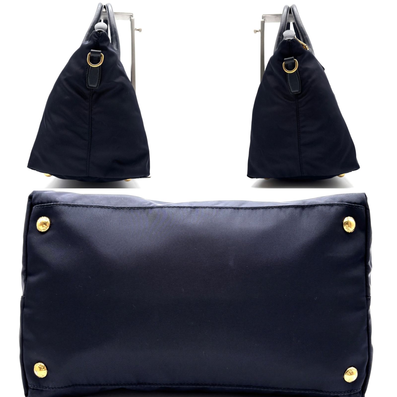 美品 PRADA プラダ 三角ロゴ プレート ハンドバッグ ショルダーバッグ 