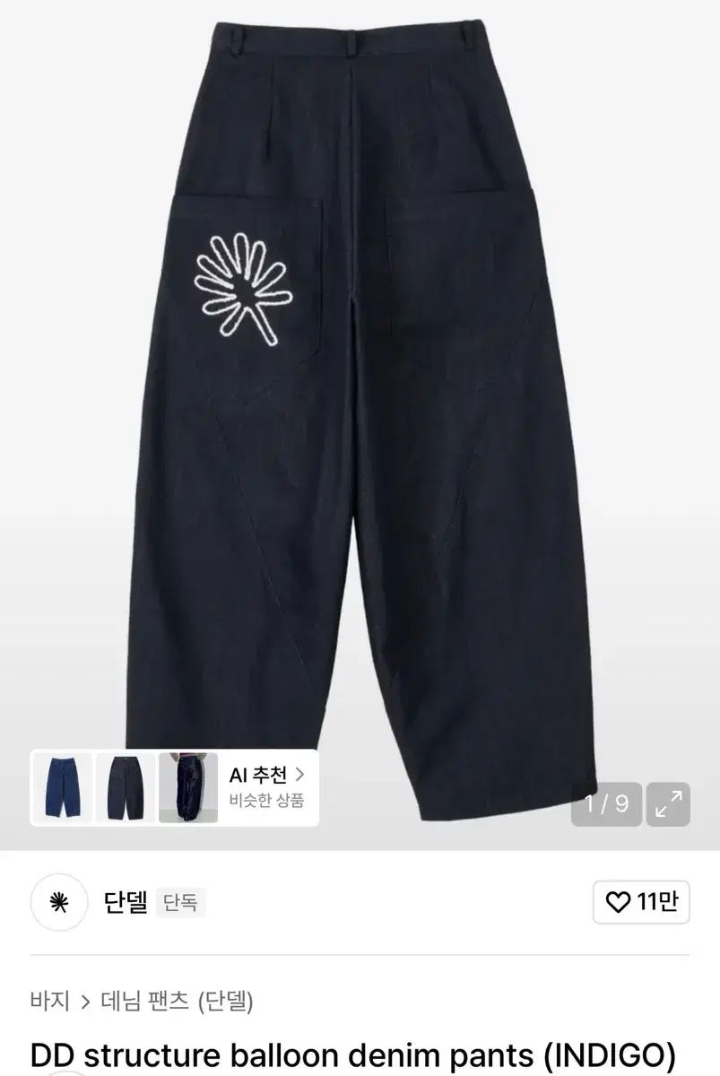 ダンデル DD バルーン デニム パンツ Indigo