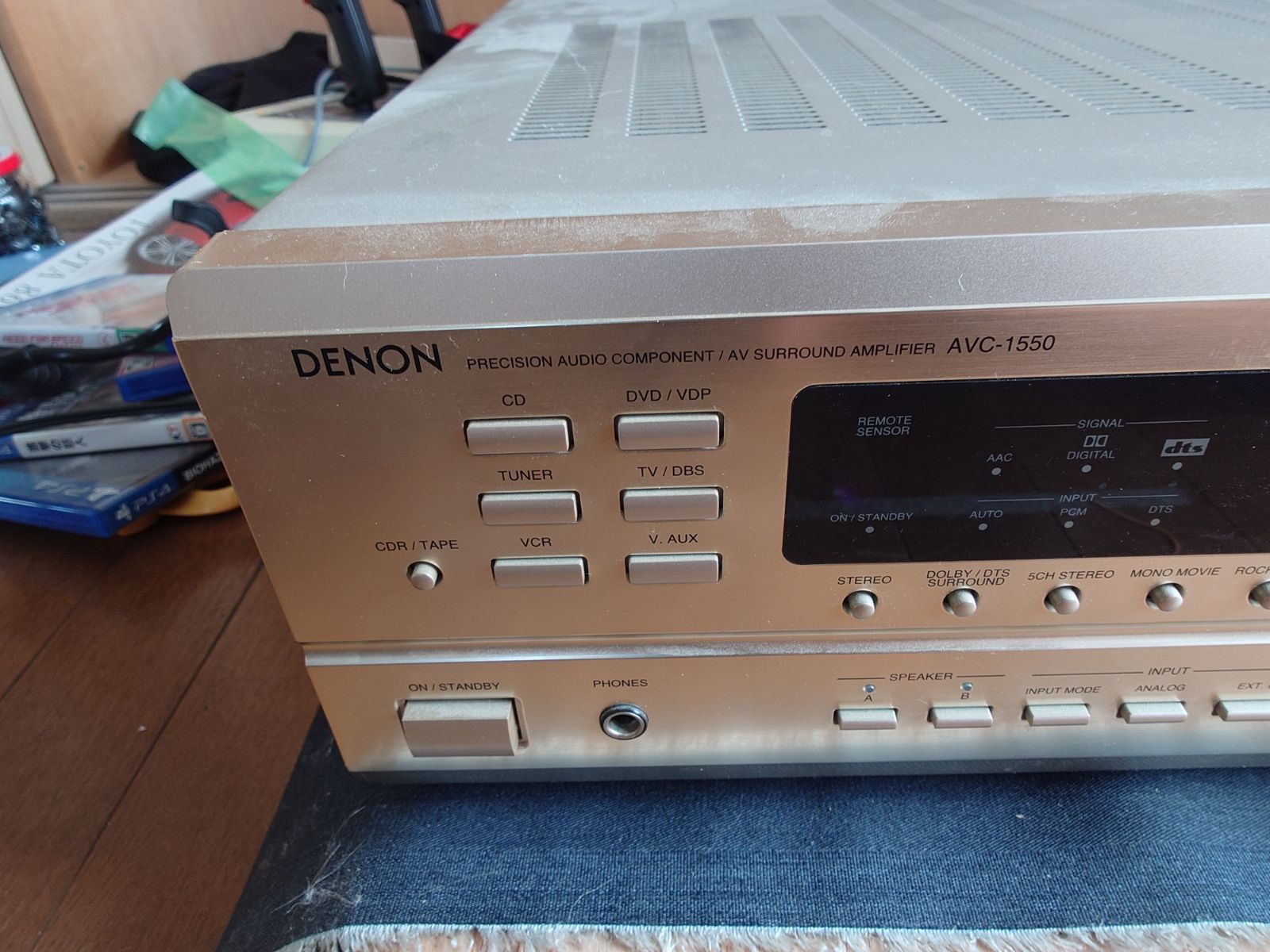 DENON AVC-1550 動作確認済 リモコン/取説付 5.1ch AVアンプ レトロ