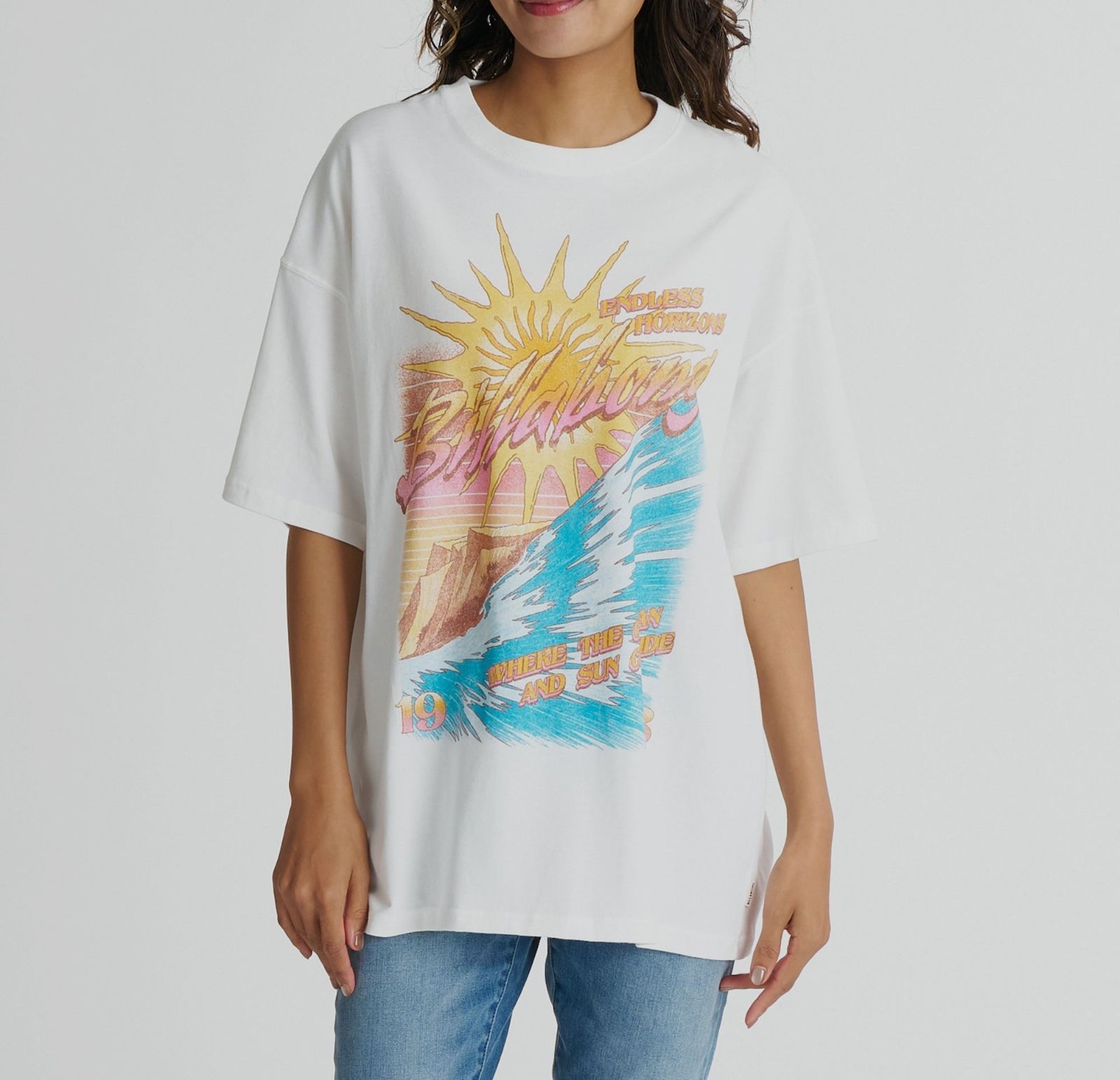 2026春夏 新品【BILLABONG/ビラボン】【速乾・軽量・UVカット】GRAHIC LOOSE FIT COOL DRY TEE Tシャツ SCS レディースM BG01C211