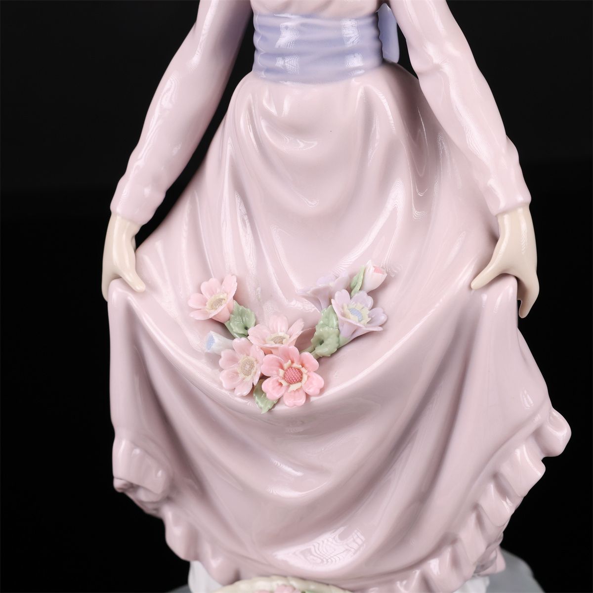 LLADRO 【リヤドロ】 磁器人形 「花のバスケット」 少女 置物 高25
