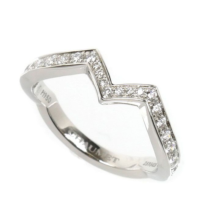 Chaumet ショーメ Pt950プラチナ ジョゼフィーヌ アムール デ グレット バンドーリング リング・指輪 083760 ダイヤモンド 8号 48 3.3g レディース 中古
