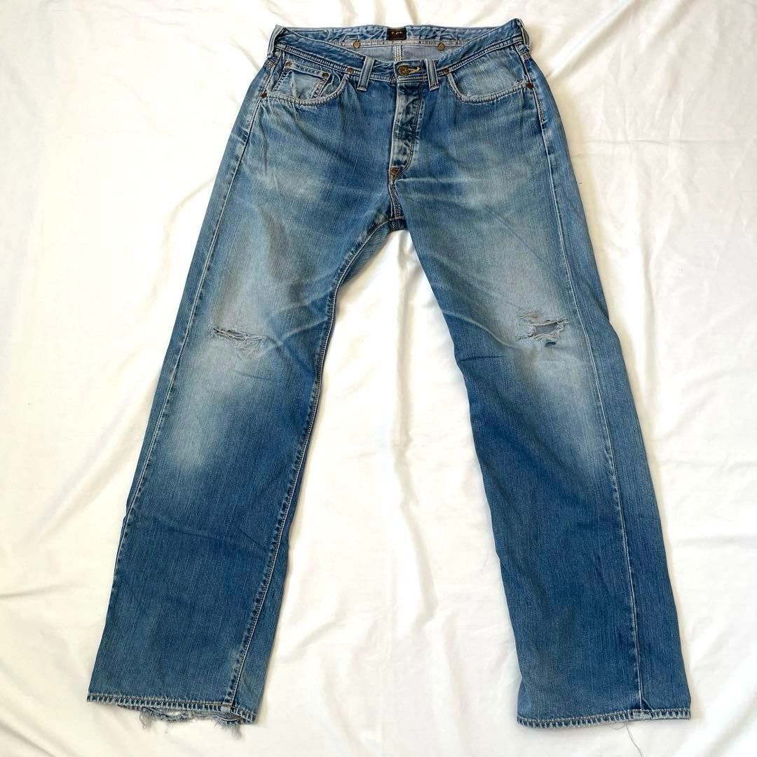 Lee 101B Lot.1101 W34 センター赤タグ ヘアオンハイド Lee 101B 30's復刻版 LOT.1101 W34（実寸約87cm）日本製 シンチバック