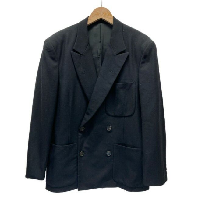 【中古】　Y's for men　テーラードジャケット　ウールジャケット　アウター　無地　ダブルボタン　フロントポケット　ドメスティック　古着　/1156