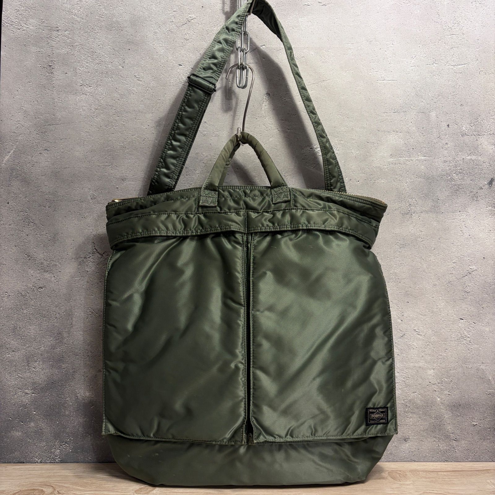 ✨PORTER タンカー ヘルメットバッグ 2WAY セージグリーン ポーター 