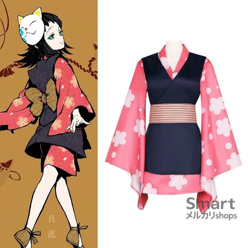 人気商品 コスプレ 衣装 鬼滅の刃 真菰 鬼殺隊選抜 和服 アニメ キャラクター 仮装 舞台 コスチューム レディース -5