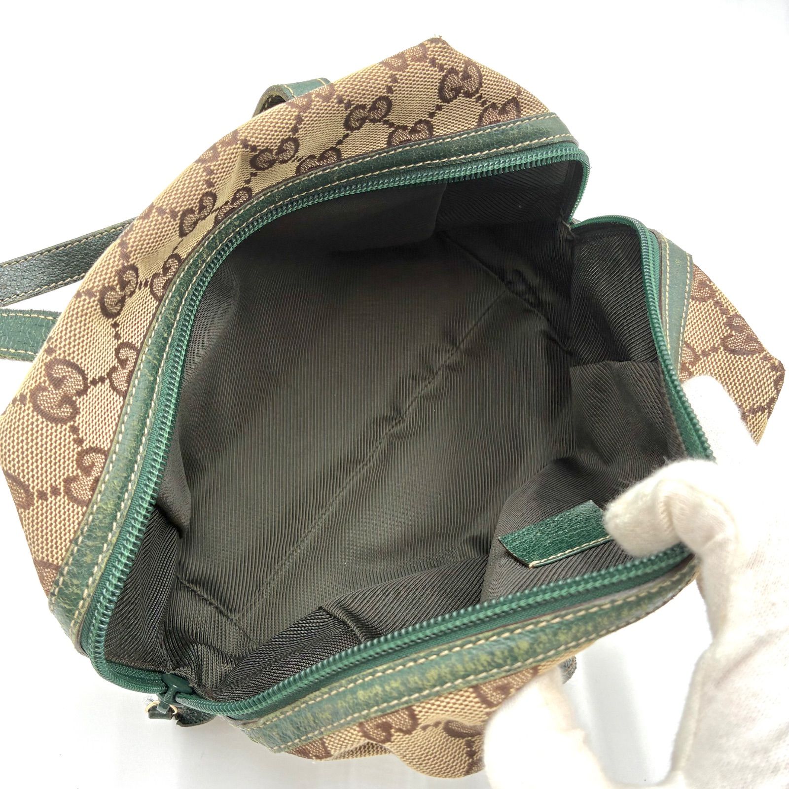 良品◎GUCCI グッチ GGキャンバス アクセサリーポーチ ハンドバッグ 