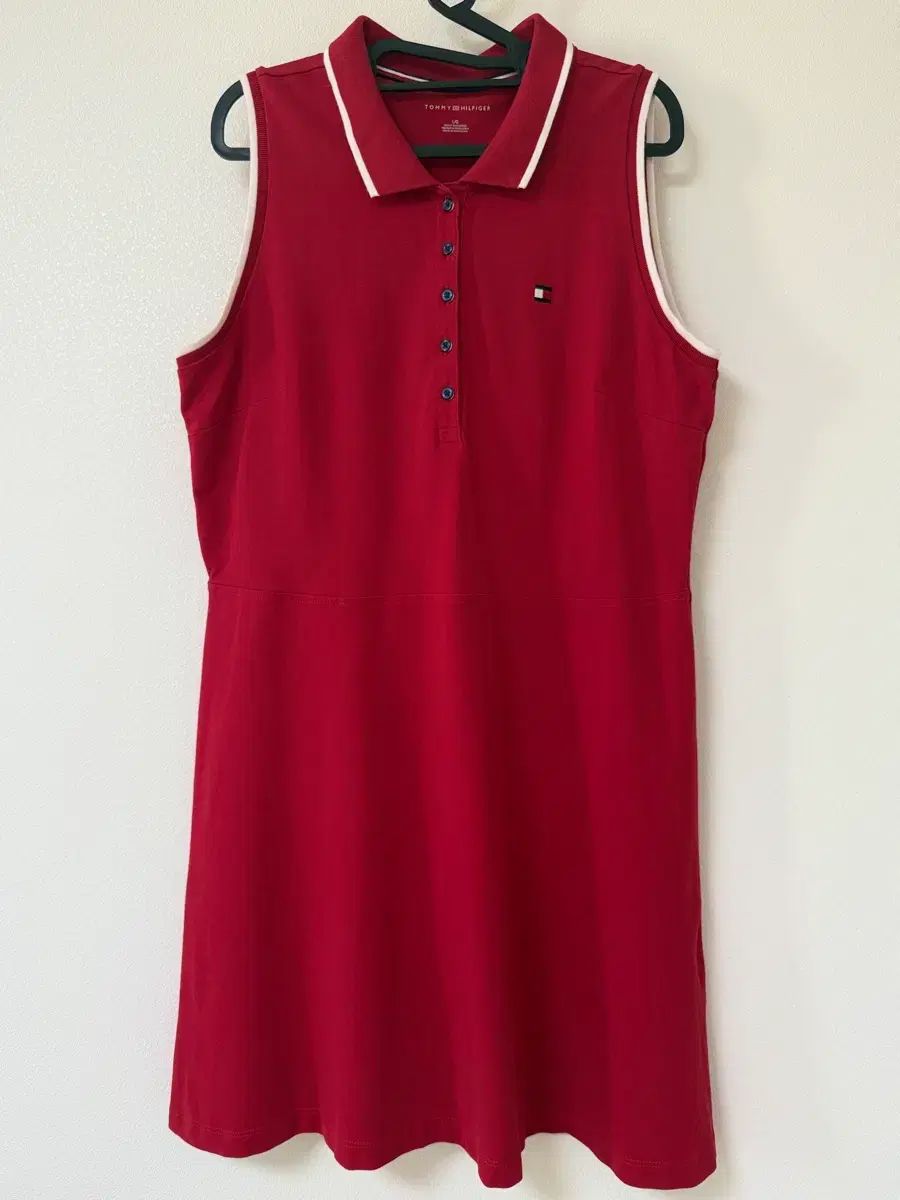 Tommy Hilfiger トミーヒルフィガー レッド ピケ ONE PIECE Lサイズ
