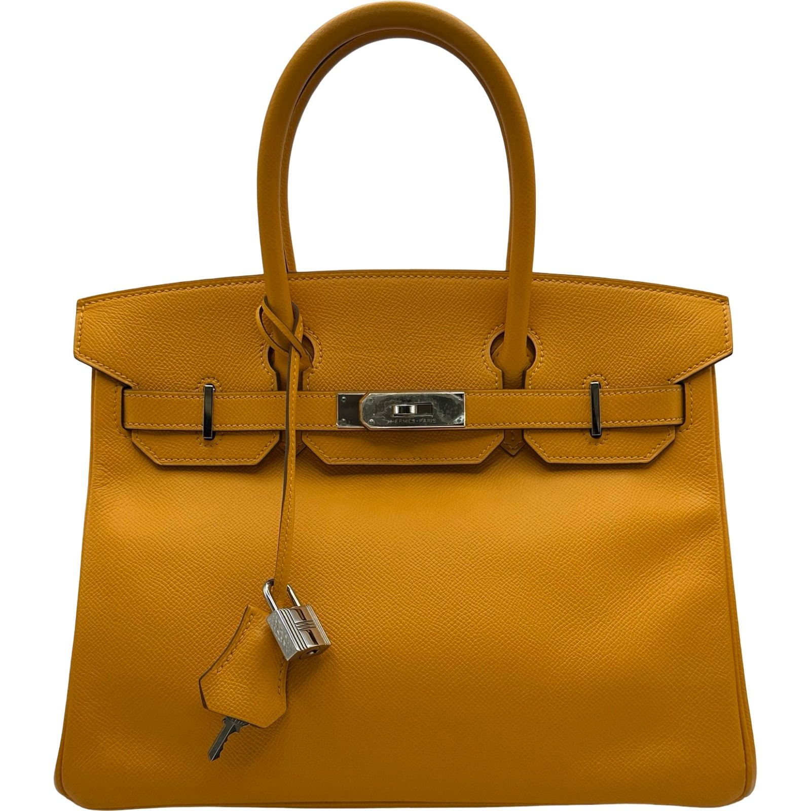 エルメス HERMES バーキン30 P刻印（2012年製） ムスタード シルバー金具 エプソン レディース ハンドバッグ