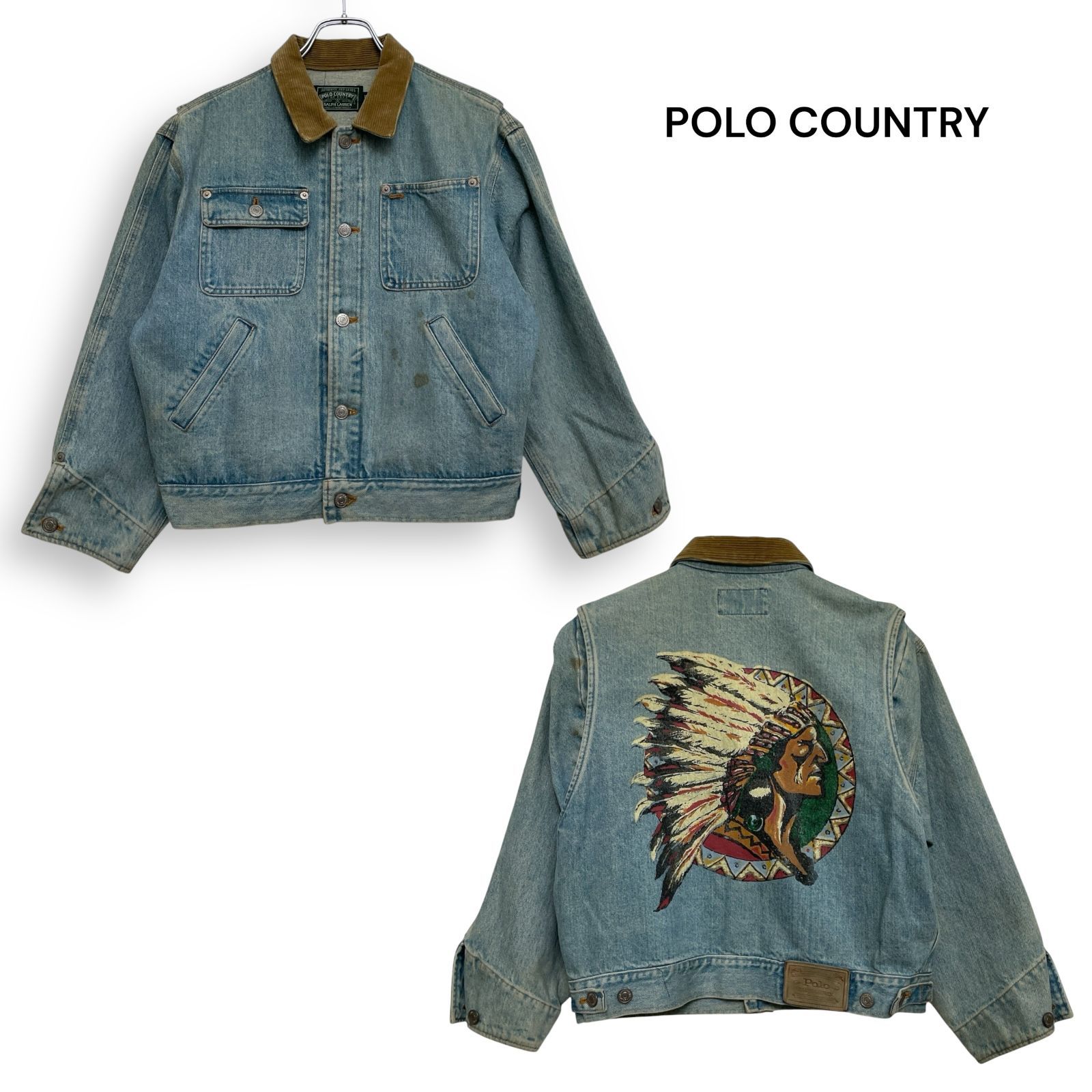 R2698/ 90s POLO COUNTRY RALPH LAUREN ポロカントリー ラルフローレン インディアンヘッド デニムジャケット