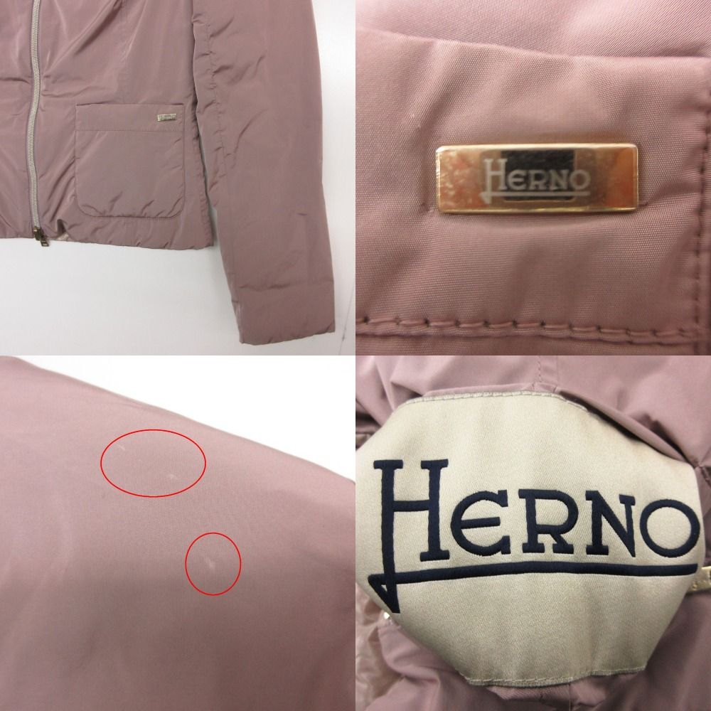 Herno ヘルノ ダウンジャケット リバーシブル ノーカラー ジップアップ