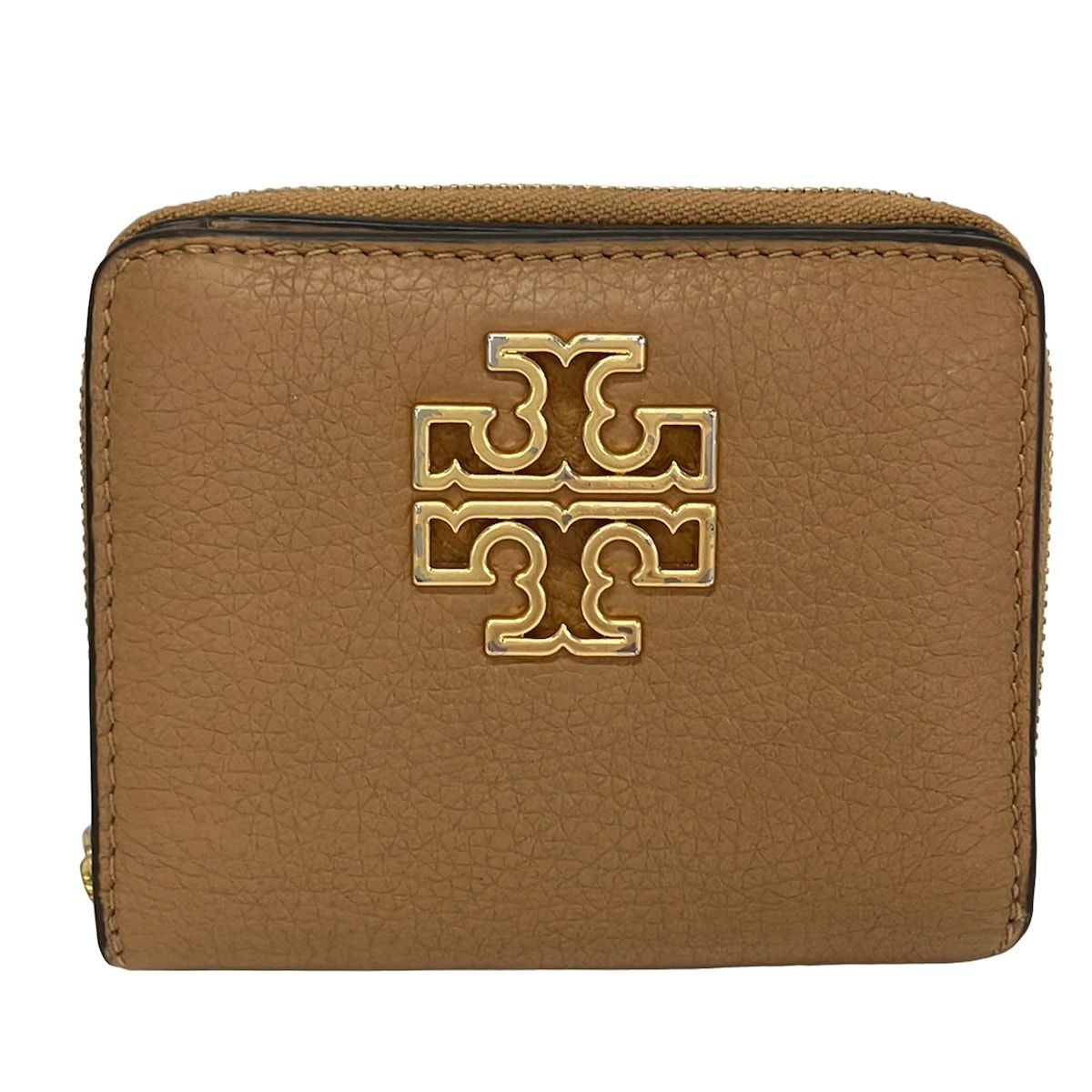 TORY BURCH(トリーバーチ) 2つ折り財布 - ブラウン ラウンドファスナー レザー