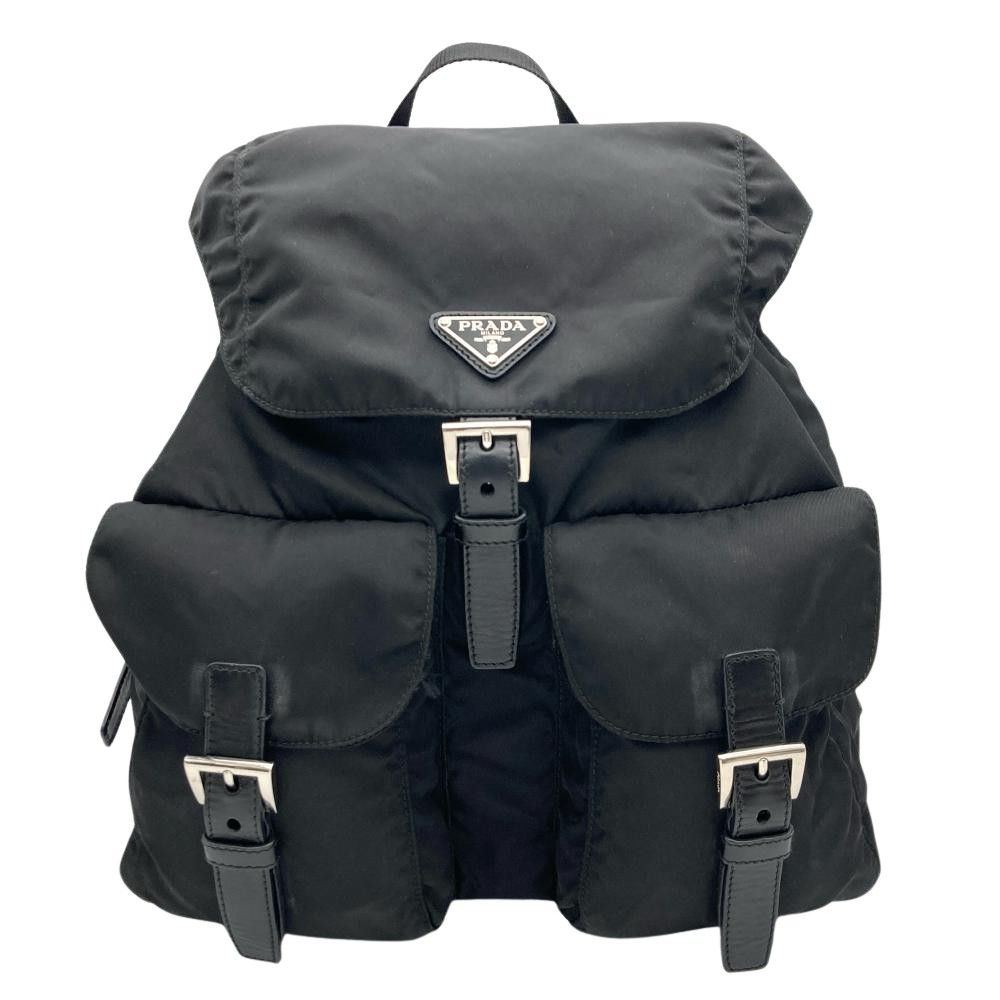 プラダ PRADA バックパック リュック ナイロン レザー BZ0001 ブラック レディース【中古】